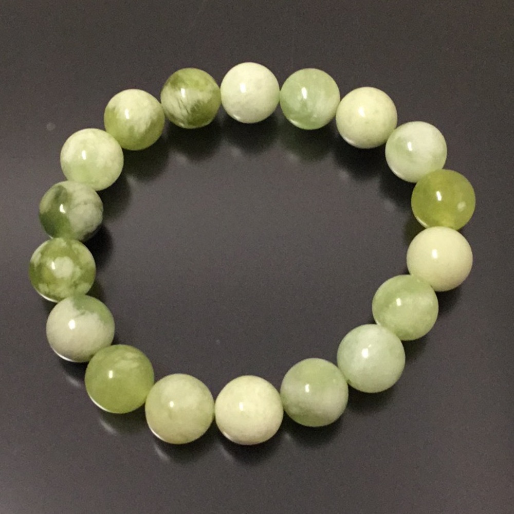 Serpentine Jade 10mm Natural Stone Beads Stretchable Bracelet